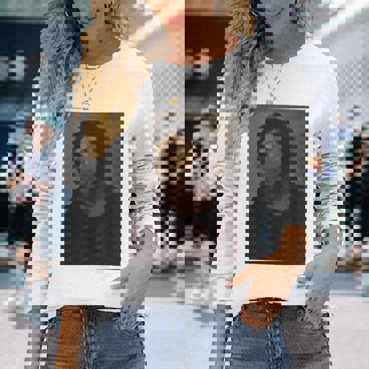 猿のイエスの絵、台無しにされたキリスト、フレスコ、ボッチドアートミーム。 長袖Tシャツ 彼女への贈り物