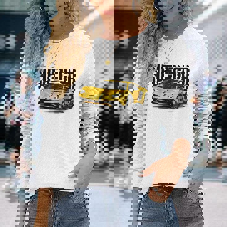 美しいエキゾチックなスーtシャツ、スポーツカー愛好家に最適。 長袖Tシャツ 彼女への贈り物