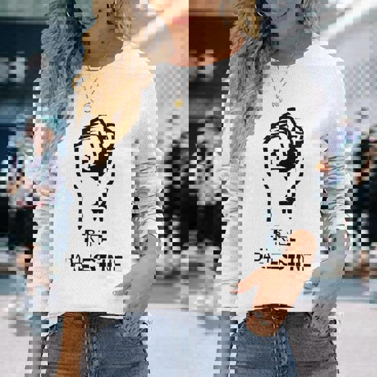 自由パレスチナ・ガザ反戦平和反占領 長袖Tシャツ 彼女への贈り物