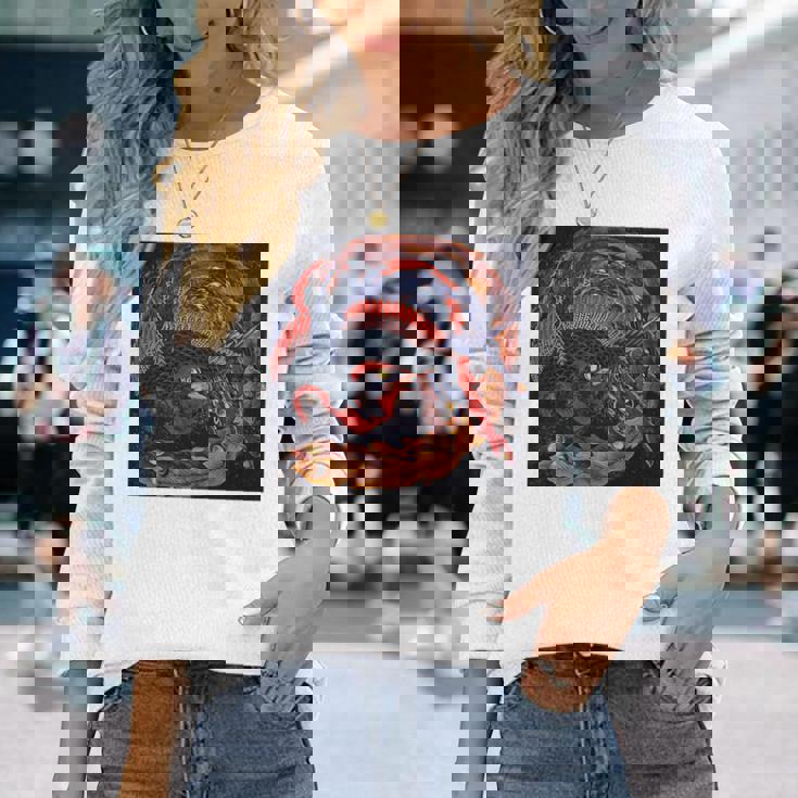 葛飾北斎作 鳳凰 長袖tシャツ 長袖Tシャツ 彼女への贈り物