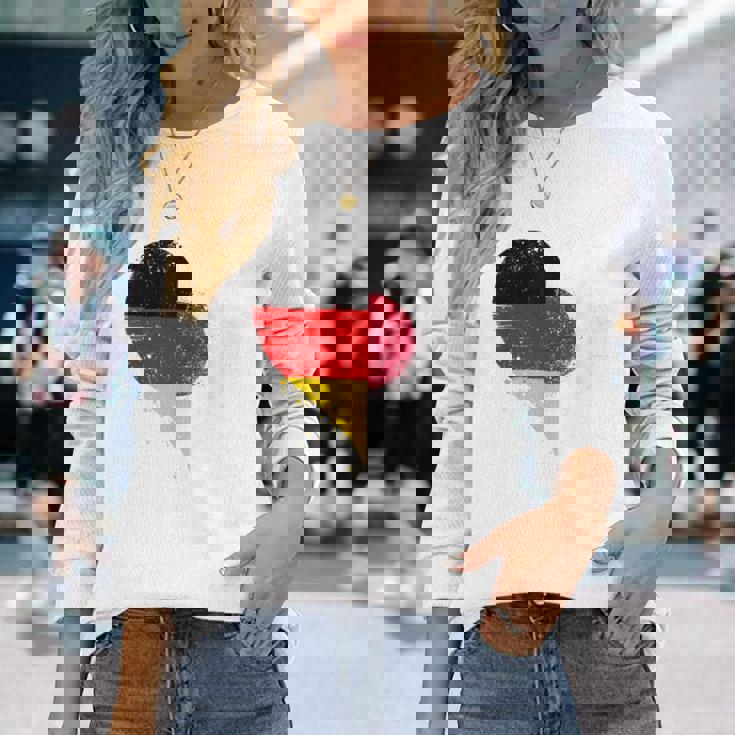 誇り高き日本人ドイツ人のためのヴィンテージの旗 A 日本 ドイツ 長袖Tシャツ 彼女への贈り物