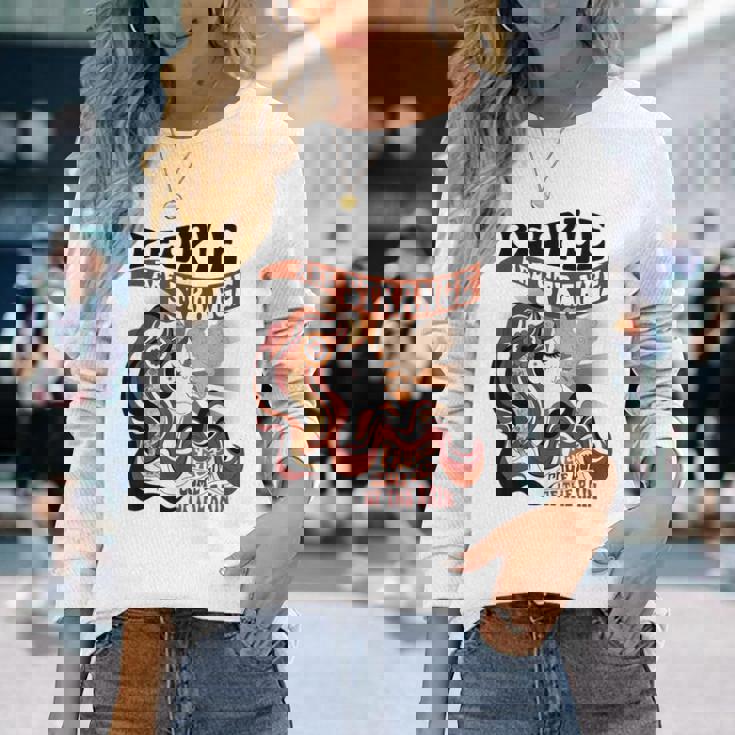 雨から顔が出てきて変な人が多いアパレル 長袖Tシャツ 彼女への贈り物