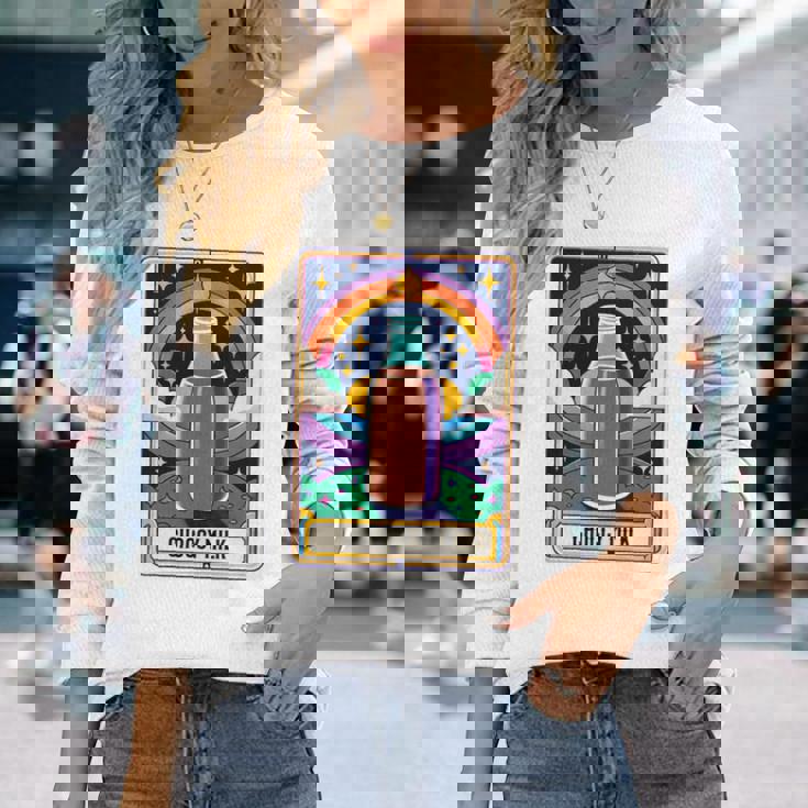 面白い Choccy ミルク タロット カード チョコレート ミルクセーキ 長袖tシャツ 長袖Tシャツ 彼女への贈り物