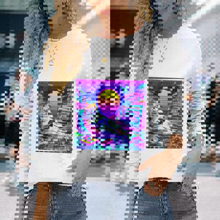 面白いtシャツ 猫 ゲーム ネコ ゲーマー メンズ 猫好き グッズ かわいい おもしろ 面白い 服 ネタ 長袖tシャツ 長袖Tシャツ 彼女への贈り物