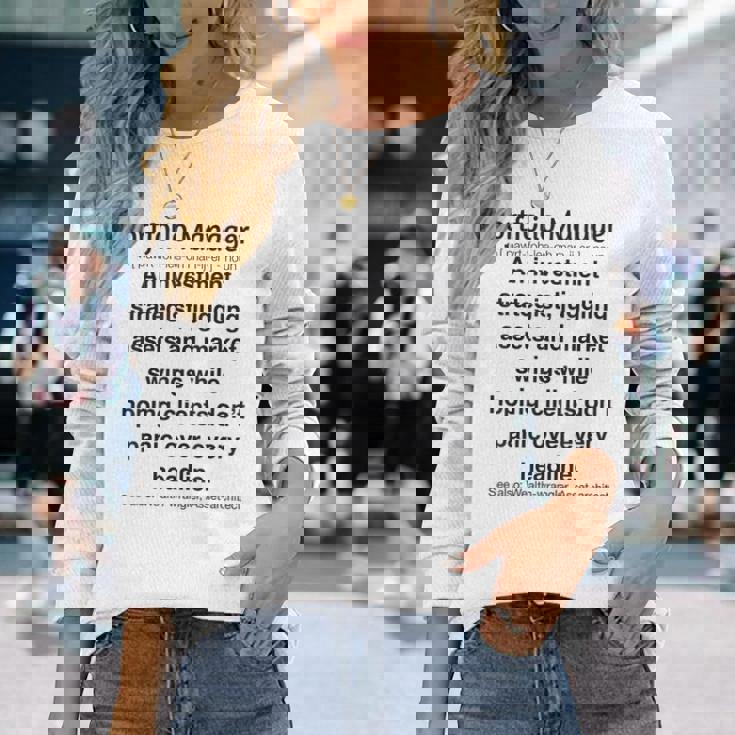 面白いポートフォリオマネージャー 長袖Tシャツ 彼女への贈り物