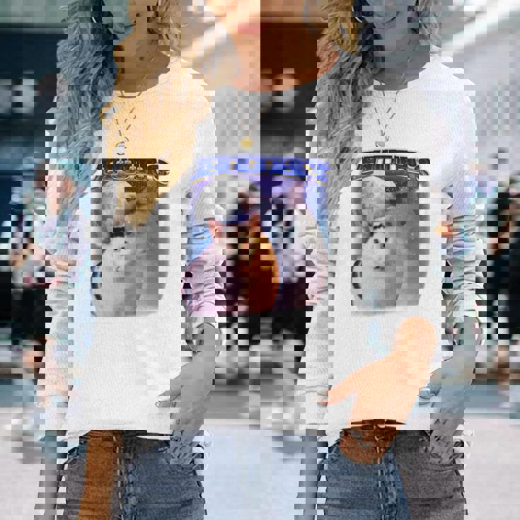 面白いミームハァキャット 長袖tシャツ 長袖Tシャツ 彼女への贈り物