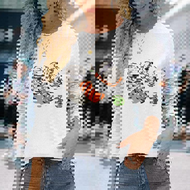 面白い寿司 ビーチで日光浴 長袖Tシャツ 彼女への贈り物