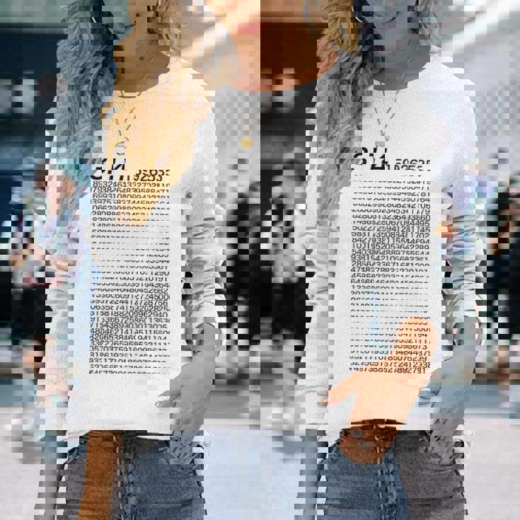 （背中側 バックプリント）314 円周率 パイ《数学》【変なtシャツ屋さん】理数系 数字 メッセージ 面白い 長袖Tシャツ 彼女への贈り物