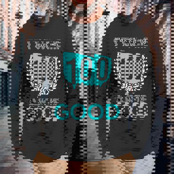 100年かけてここまで来た 面白い誕生日ユーモア 長袖Tシャツ 高齢者への贈り物