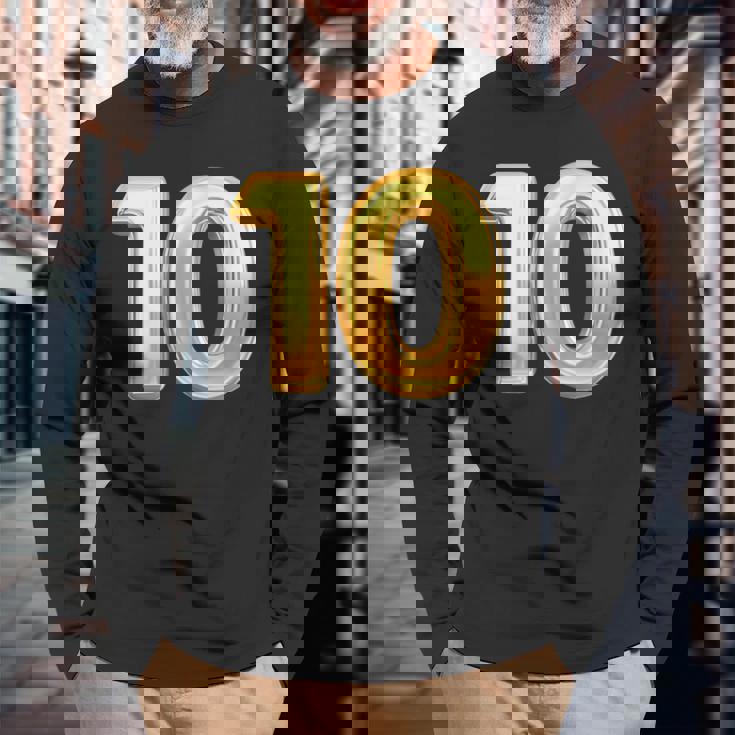 10周年記念 10Th 結婚10周年記念 長袖Tシャツ 高齢者への贈り物