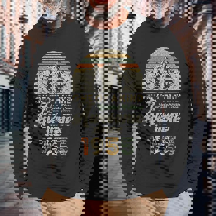 1955年の誕生以来、70年の歴史を誇る山々 長袖Tシャツ 高齢者への贈り物