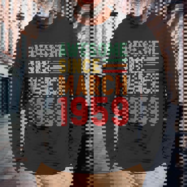 1959年3月から素晴らしい70歳の誕生日プレゼント。 長袖Tシャツ 高齢者への贈り物