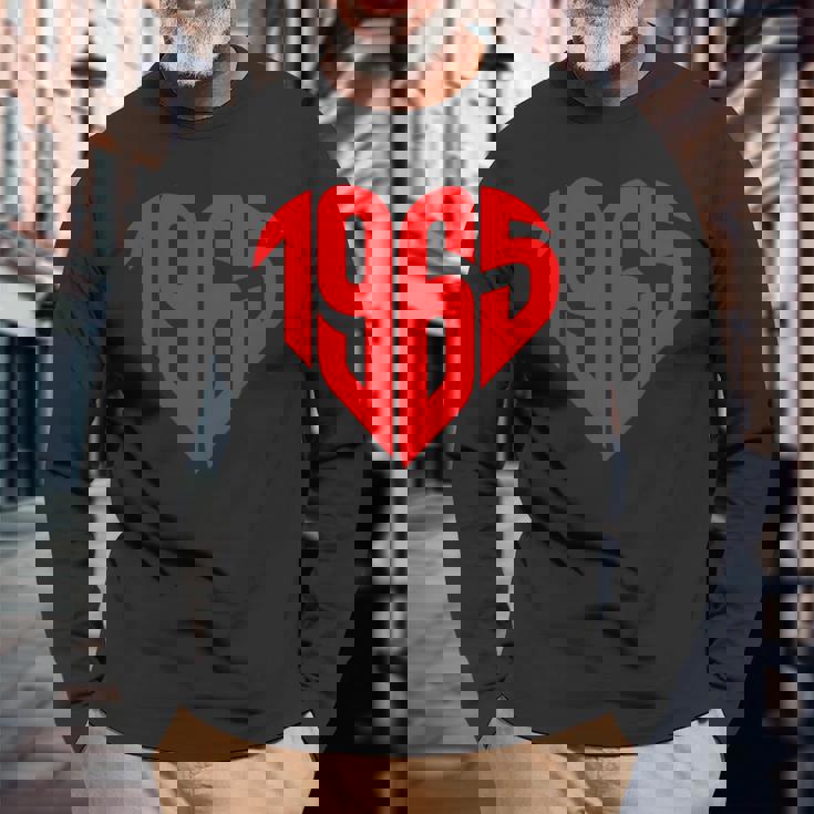 1965 ハート ヴィンテージ 1965年製 ハート型 還暦祝いに最適 長袖Tシャツ 高齢者への贈り物