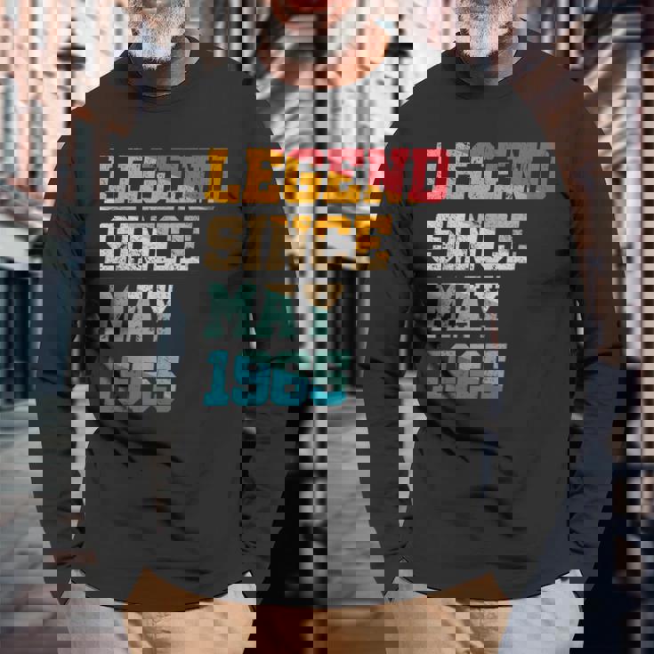 1965年5月以来の伝説 面白い 60歳 レトロ 還暦 長袖Tシャツ 高齢者への贈り物