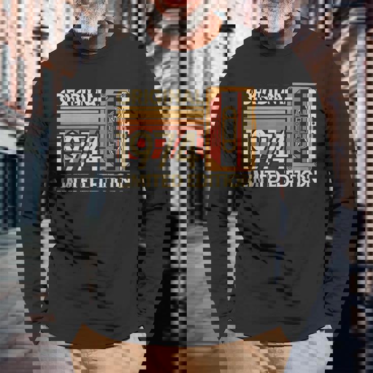 1974 誕生日 カセットテープ ヴィンテージ レトロ 1974 長袖Tシャツ 高齢者への贈り物