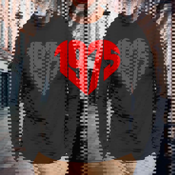 1975 ハート ヴィンテージ 1975年製 ハート型 愛 50歳の誕生日に 長袖Tシャツ 高齢者への贈り物