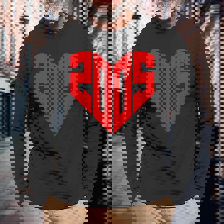 2005 ハート・ヴィンテージ 2005年 ハートの形 20歳の誕生日に愛を込めて 長袖Tシャツ 高齢者への贈り物