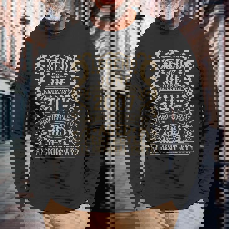 2007年6月 18歳の誕生日デコレーション ヴィンテージ 18歳の誕生日 長袖Tシャツ 高齢者への贈り物