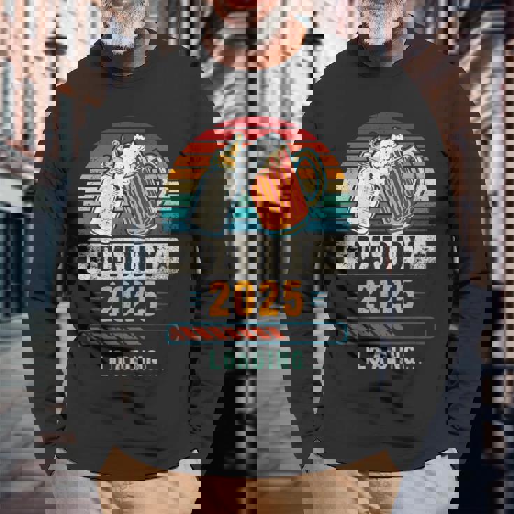 2025 年のお父さん 出産のお知らせ 父親になる予定の人 これから父親になる人 長袖Tシャツ 高齢者への贈り物