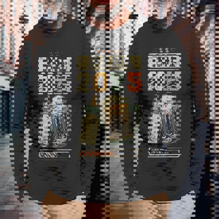 2025 年のお父さん 出産のお知らせ 父親になる予定の人 未来のお父さん 長袖Tシャツ 高齢者への贈り物