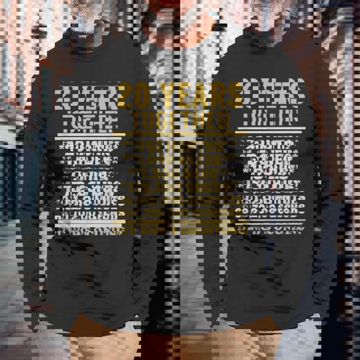 20周年記念tシャツ 20周年 結婚祝い カップル 長袖Tシャツ 高齢者への贈り物