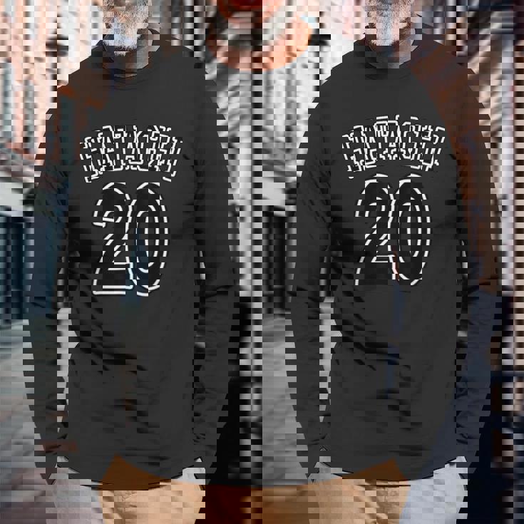 20才（二十歳）はたち（チームユニフォーム風）（お誕生日）祝 20代 面白 長袖Tシャツ 高齢者への贈り物