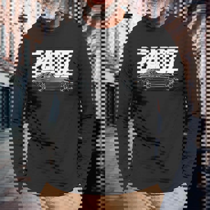 240Z クラシック オールドスクール 日本のクラシックカー 長袖Tシャツ 高齢者への贈り物