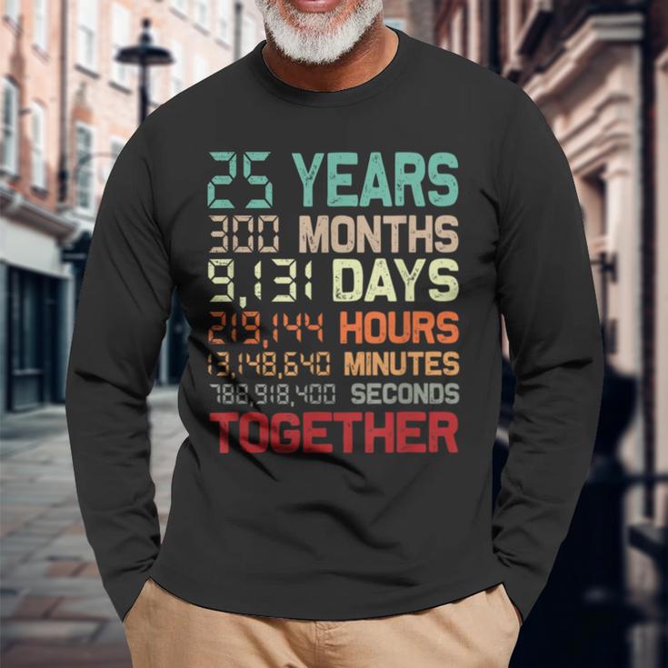 25 Años Juntos Pareja 25 Aniversario De Boda Camiseta de manga larga Regalos para ancianos