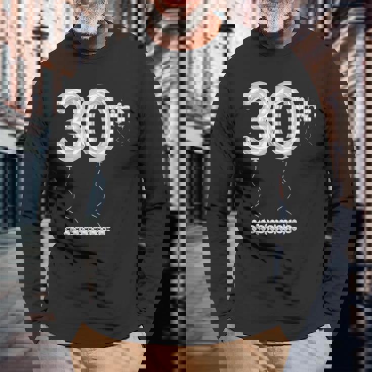 30周年記念ナンバー 真珠婚式30周年 長袖Tシャツ 高齢者への贈り物