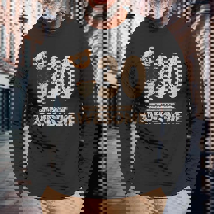 30歳の誕生日 メンズ レディース オリジナル 素晴らしいテディベア 長袖Tシャツ 高齢者への贈り物