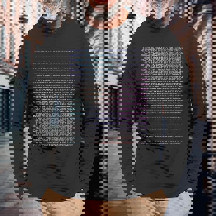 314 円周率 1000桁 算数 数学 面白い おもしろ ユーモア ギャグ お笑い 長袖Tシャツ 高齢者への贈り物