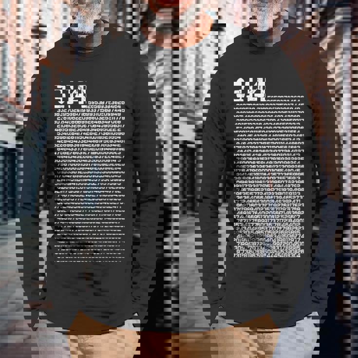 314 円周率の日 数学 非合理数 円周率 長袖Tシャツ 高齢者への贈り物