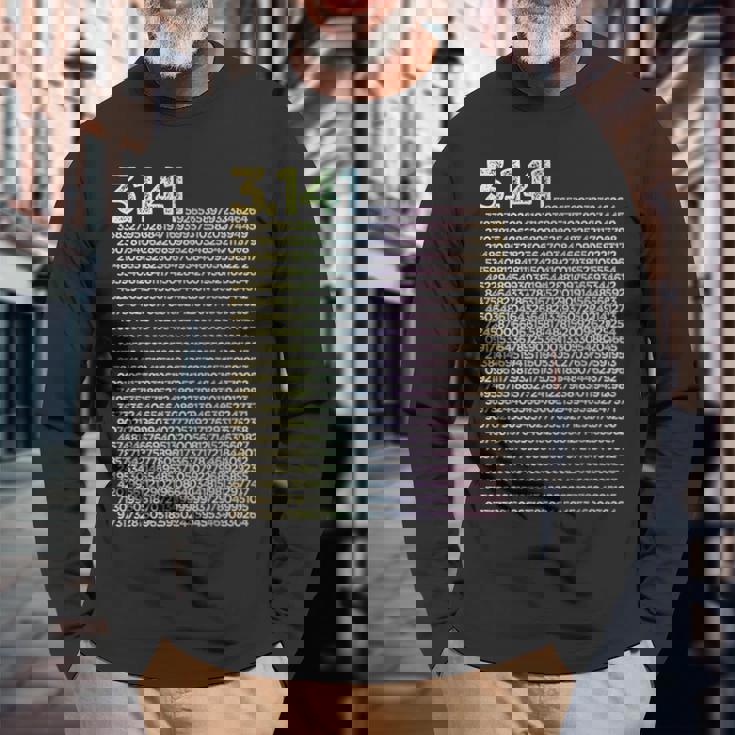 314 数学 物理学 314 円周率の日 長袖Tシャツ 高齢者への贈り物