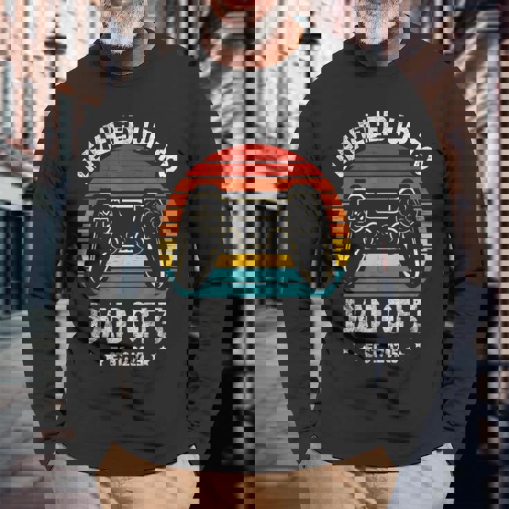 3人のお父さんにレベルアップ 再び3人のパパ 2025 父の日 長袖Tシャツ 高齢者への贈り物