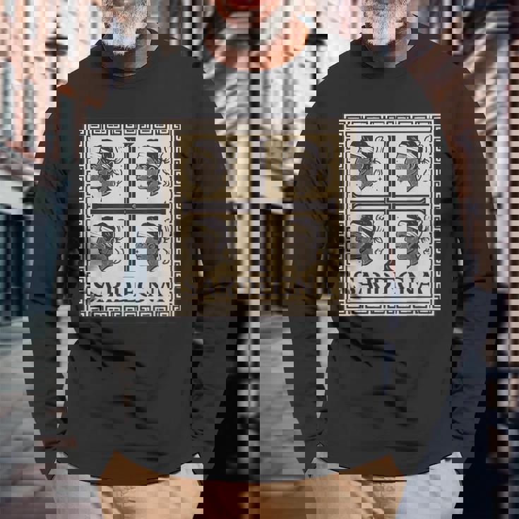 4 森 サルデーニャ 旗 サルデーニャ ギフト ローマ風 長袖Tシャツ 高齢者への贈り物