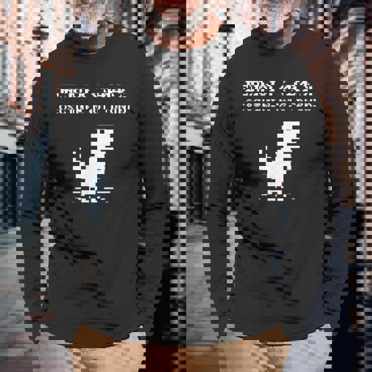 404 エラーコスチューム Not Found シャツ 面白い ハロウィン インターネット 長袖Tシャツ 高齢者への贈り物