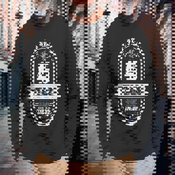 45歳の誕生日プレゼント 男性年齢45歳 レトロパパ 1975年 長袖Tシャツ 高齢者への贈り物