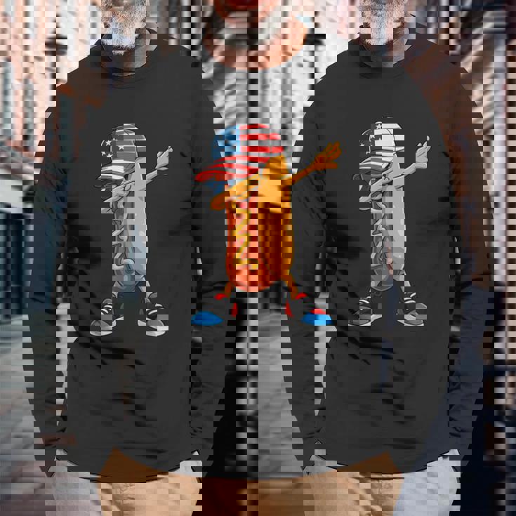 4Th Of July ホットドッグ 面白い 4Th Of July キッズ 男の子 長袖Tシャツ 高齢者への贈り物