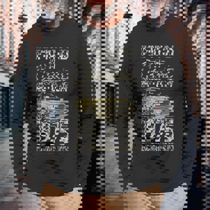 50 歳の誕生日、1975 年以来、クラシックカー、50 歳 長袖Tシャツ 高齢者への贈り物