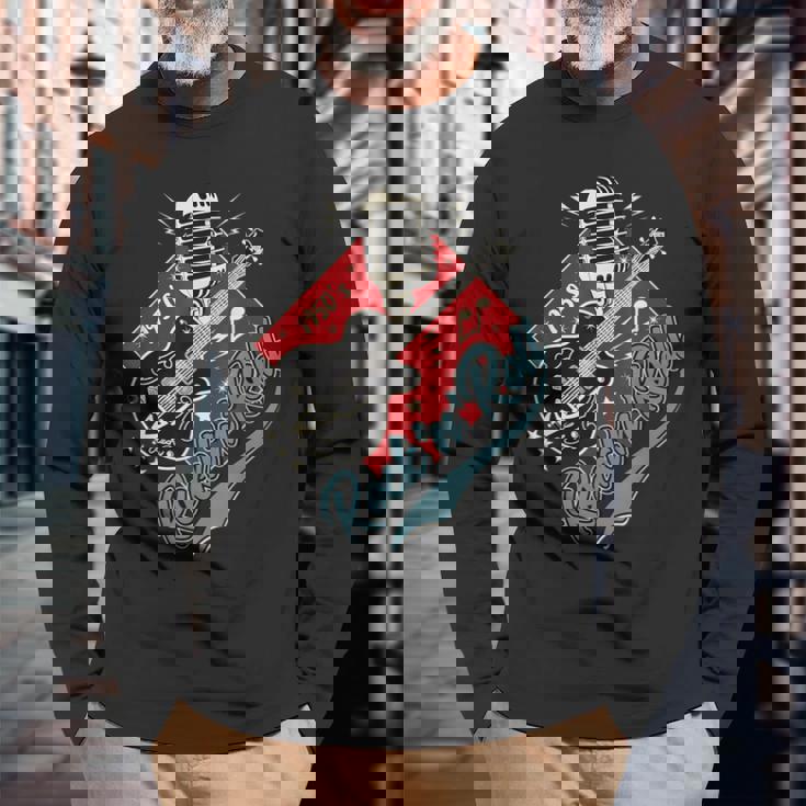 50年代 ロカビリー Clothing 1950年代 ソック ホップ スイング グリーザー ロッカー 長袖Tシャツ 高齢者への贈り物