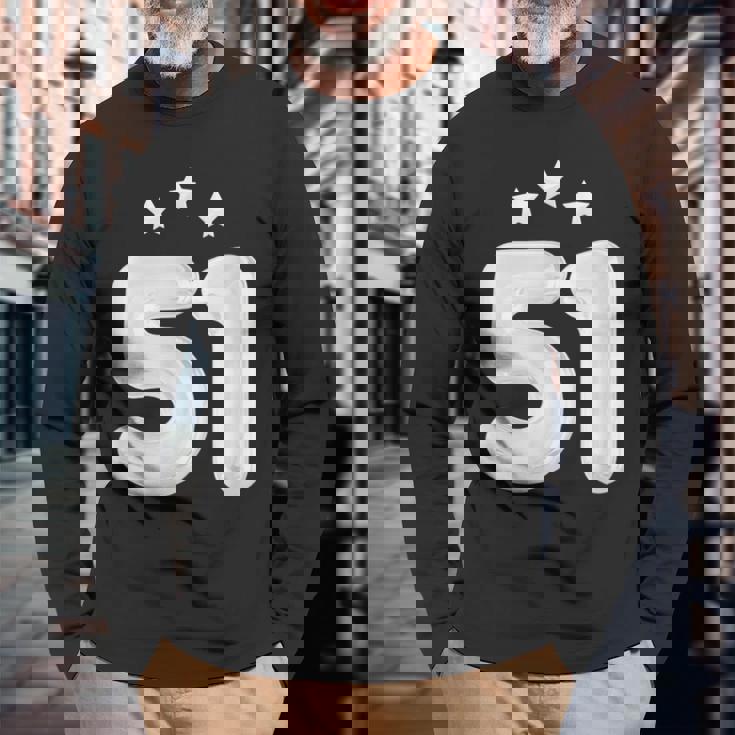 51 歳の誕生日番号 51 バルーン 51 歳の誕生日 長袖Tシャツ 高齢者への贈り物