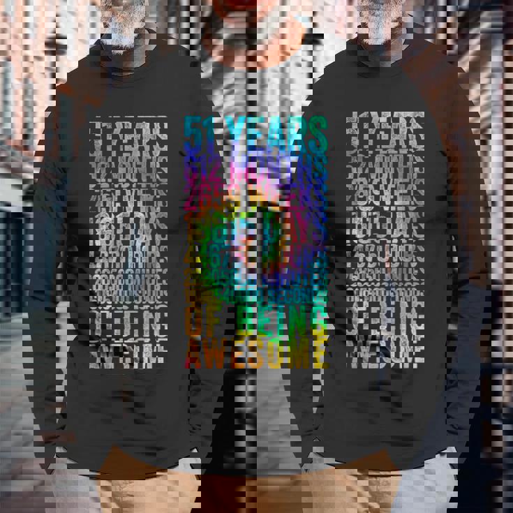 51歳の誕生日の面白いシャツ オールドメーター 面白い51歳ギフト 長袖Tシャツ 高齢者への贈り物