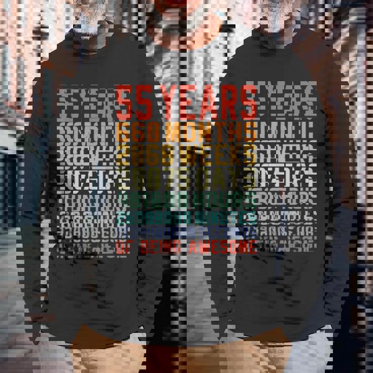 55 歳 お誕生日 55 Years Birthday 55 回目の誕生日プレゼント 長袖Tシャツ 高齢者への贈り物