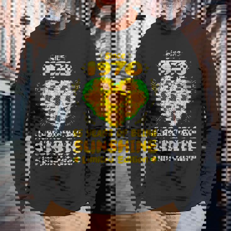 55歳の誕生日 サンシャイン55年 ひまわり好き 1970年生まれ 長袖Tシャツ 高齢者への贈り物