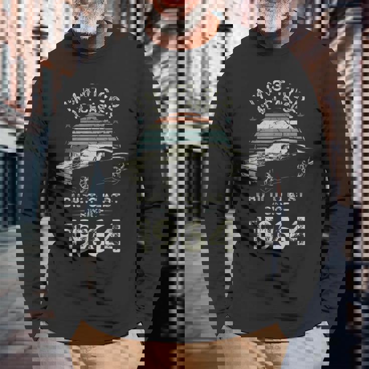 61歳の誕生日 1964年クラシックカー 長袖Tシャツ 高齢者への贈り物