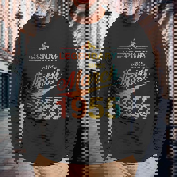 70Th Birthday 1955年3月生まれ 70歳 ヴィンテージ 長袖Tシャツ 高齢者への贈り物