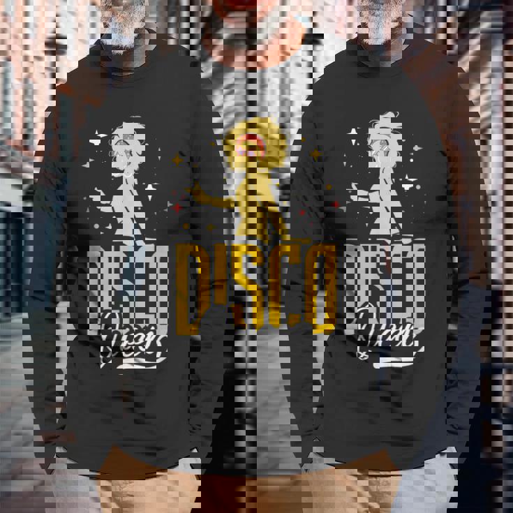 70年代ディスコヴィンテージiディスコクイーン 長袖Tシャツ 高齢者への贈り物