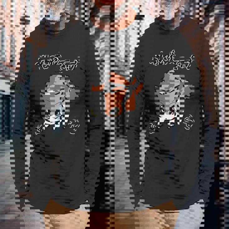 7Cats やんのかステップねこ（三毛猫ver） 長袖Tシャツ 高齢者への贈り物