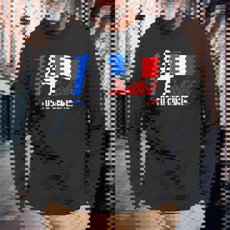 7月14日 全国共和党 フランス トリコロール 長袖Tシャツ 高齢者への贈り物