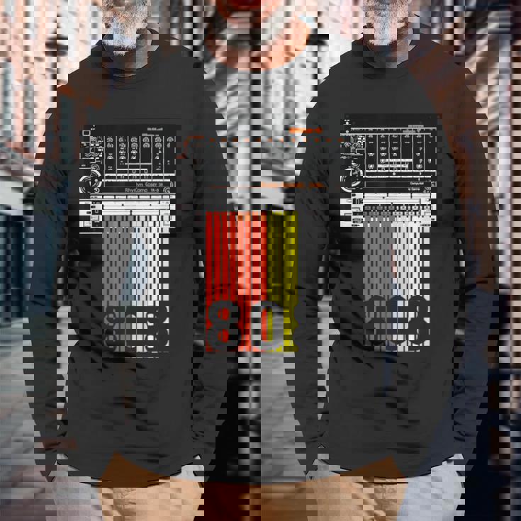 808 ドラム マシン 音楽 ビーツ 長袖Tシャツ 高齢者への贈り物